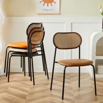 satın al OEM ODM Nordic Cane Yemek Sandalyesi Siyah Rattan Yemek Sandalyeleri Çevrimiçi üretim