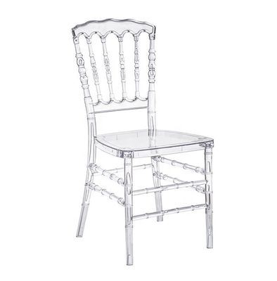Yüksek Sırt Şeffaf reçine Chiavari Sandalye Nepoleon Kristal Chiavari Sandalye