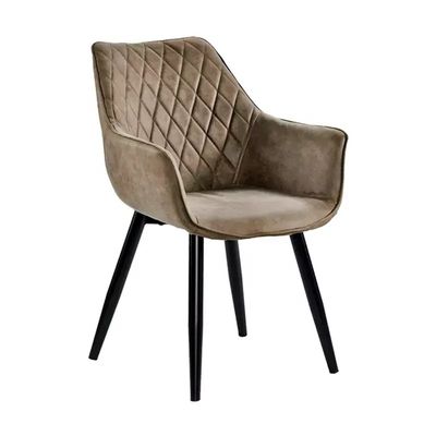 Kahverengi döşeli yemek sandalyeleri kadife OEM Tufted kadife yemek sandalyeleri