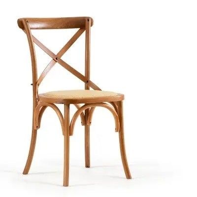 Klasik Rustik Vintage Bentwood Kafe Sandalyeleri Yüklenebilir Ahşap Crossback Sandalye