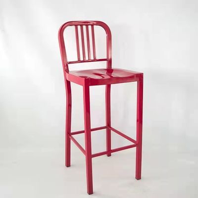 Kahve dükkanı metal sandalyeler dışarı için kırmızı metal bar sandalyeleri