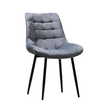 Modern Gri Kadife Tufted Yemek Sandalyeleri Otel Dairesinde Yemek Sandalyeleri