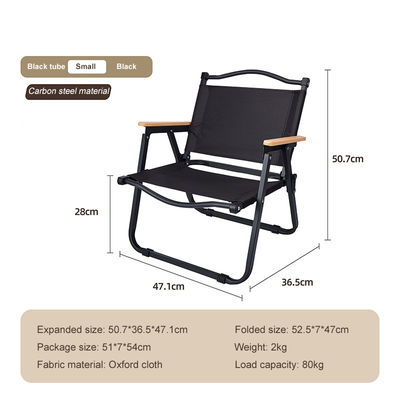 Premium Hafif Kayın Kolçaklı Katlanabilir Metal Kamp Balıkçı Outdoor Sandalye